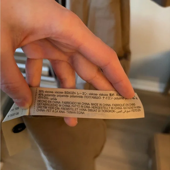 Massimo Dutti Tan/Brown Belted Midi Dress Size M - Picture 4 of 4